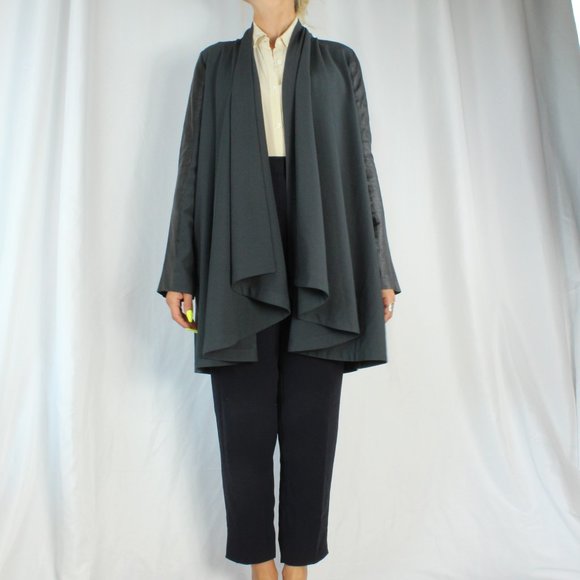 Not for sale AK Atsuro Tayama Waterfall Jacket with Leather Sleeves - Picture 2 of 5